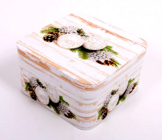 Коробки Квадратные Набор 1/3 17*17*9,5 "Ёлочные игрушки" 1/36 Арт: 720300/76